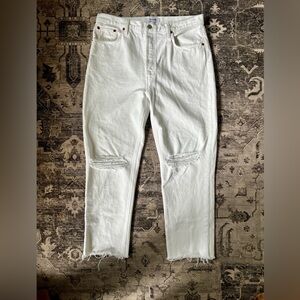 RE/DONE White Straight Leg Jeans